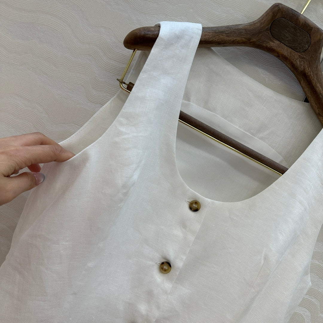 LP SLEEVELESS LINEN BLAZER 272243