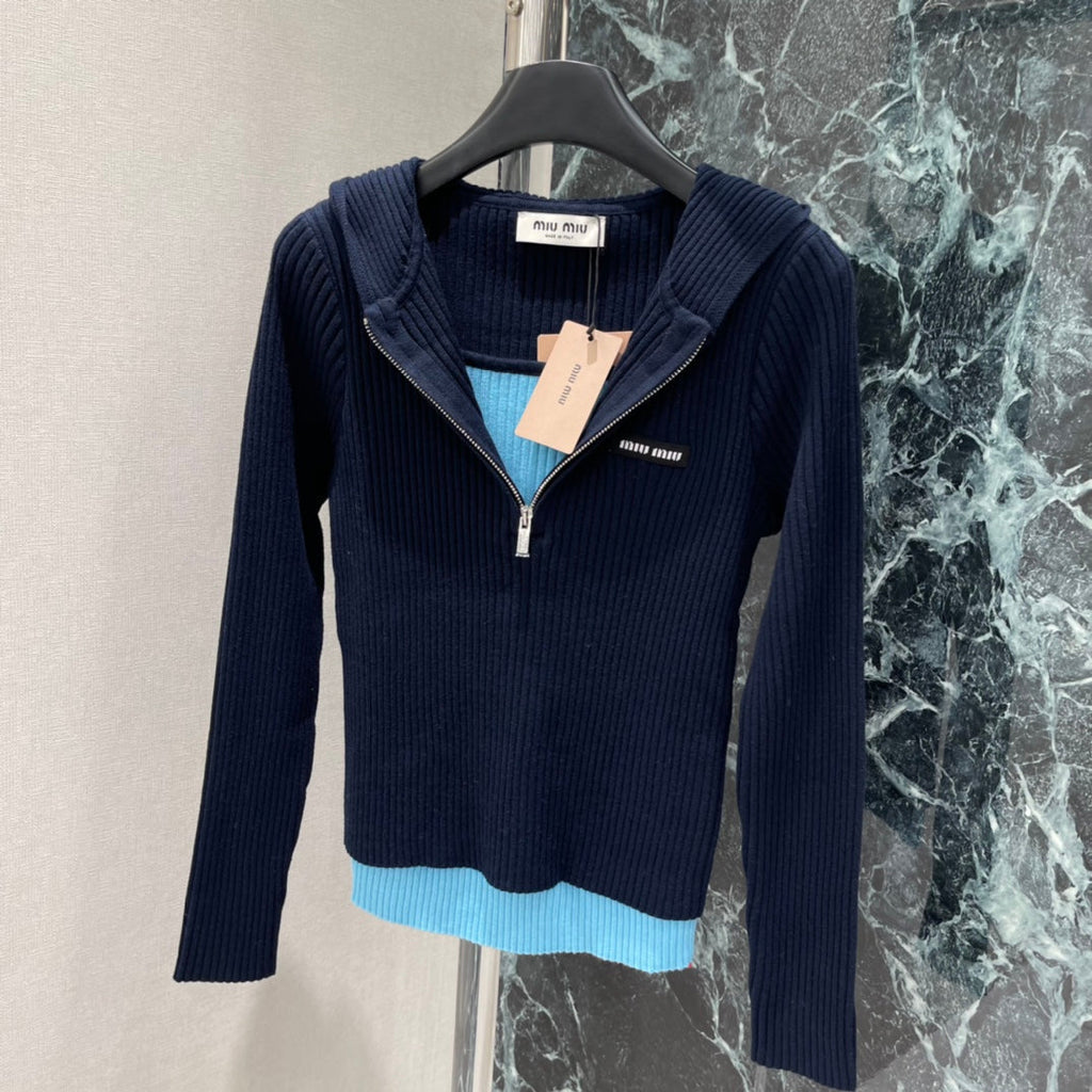 MIUMIU TWO-PIECE KNIT TOP STYLE 827