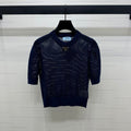 PRADA D 25S HOLLOW KNIT SHORT SLEEVE TOP 264135