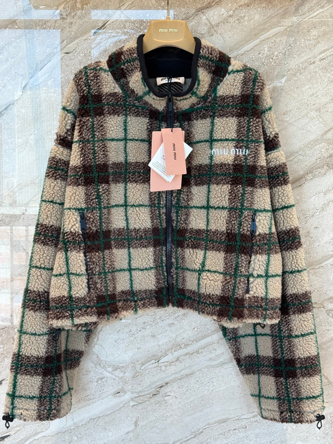 MIUMIU PLAID FLEECE JACKET STYLE 714