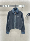 MIUMIU KNIT JACKET WITH DENIM STYLE 735
