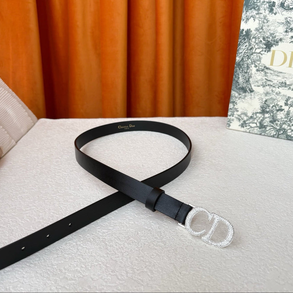 DIOR 25S BELT 20 MM IN BLACK CALFSKIN 595243
