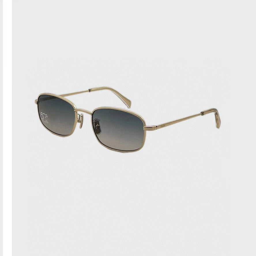 CELINE TRIOMPHE RHINESTONE SUNGLASS CL40285U IN METAL WITH CRYSTALS