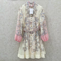 ZIMMERMANN SHORT DRESS WITH A STAND COLLAR 275114