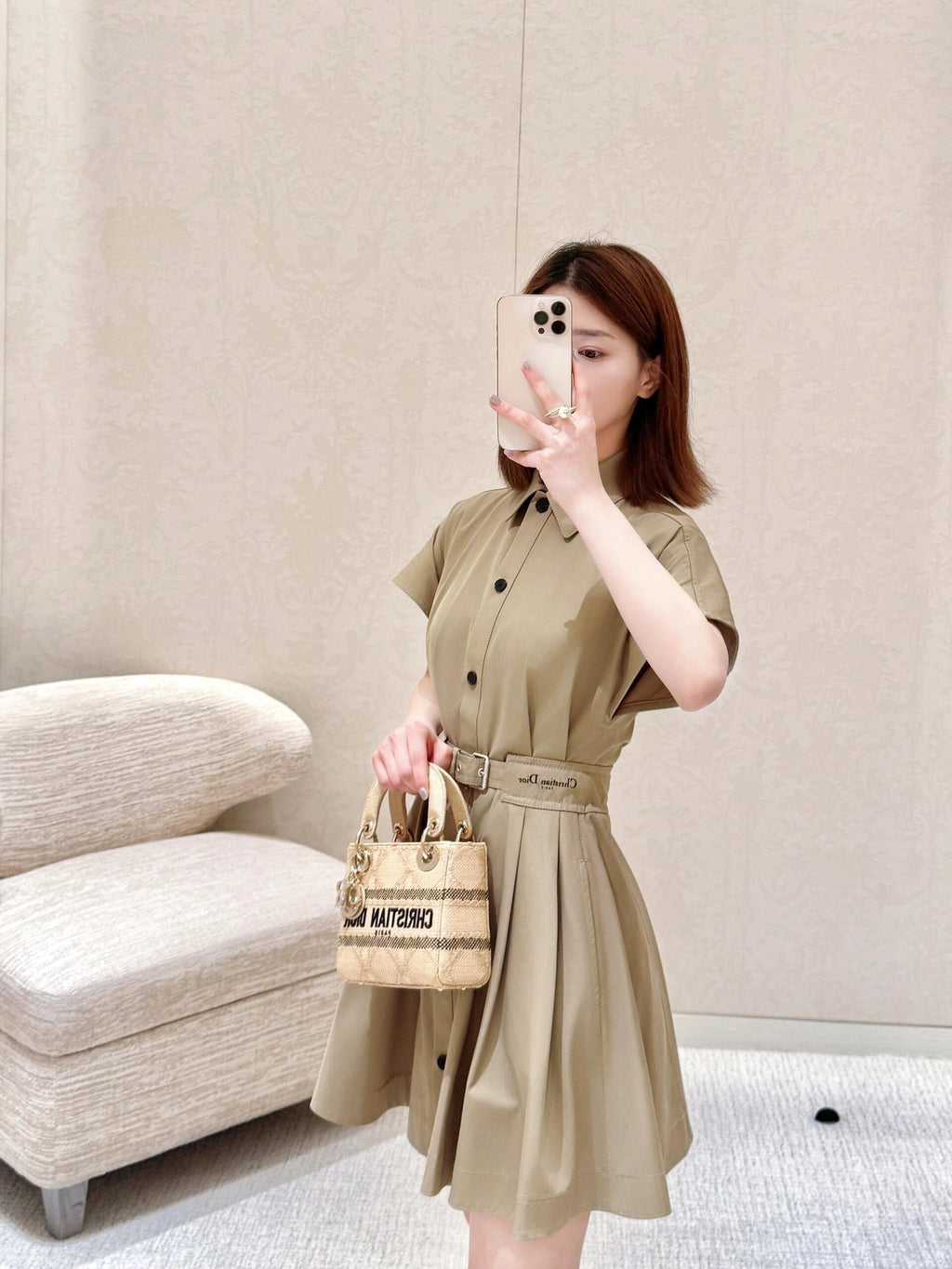 DIOR 25S PLEATED SHIRT DRESS 220902