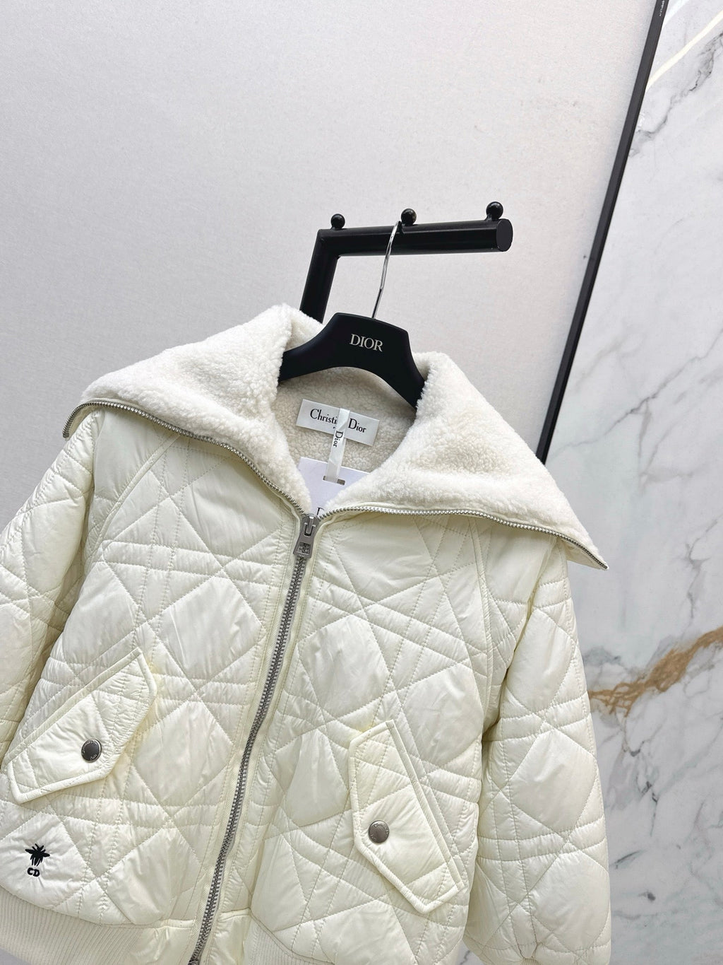 DIOR 25S COTTON JACKET WITH SHEARLING LINING 595