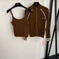 MIUMIU KNIT SET WITH CARDIGAN AND CAMI TOP STYLE 561