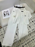 ALO T-SHIRT AND WIDE-LEG PANTS SET STYLE 160